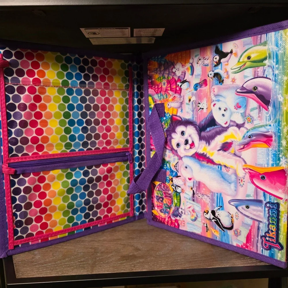Lisa‎ Frank Portfolio Organizer Folder Animals Rainbow Vintage Style